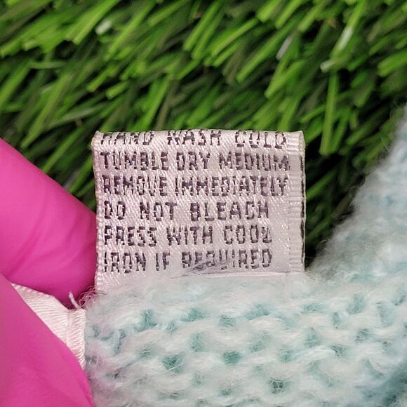 Vintage Flower Sweater Womens XS 16x25 Blue-Green - Picture 7 of 12